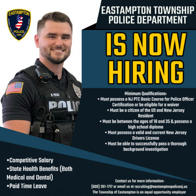 Police Dept. Now Hiring Deadline Submission June 7th